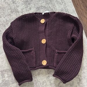 Zara Deep Brown Knit Cardigan